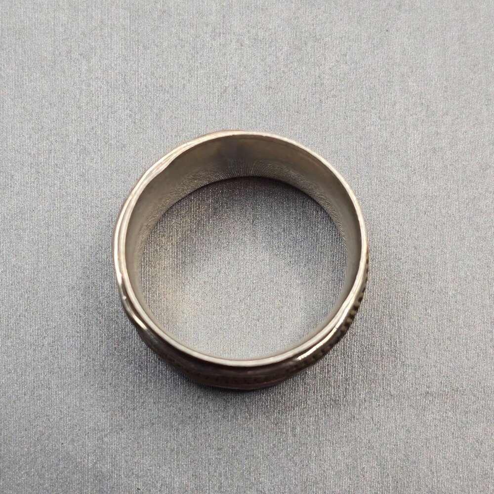 VTG Sterling Silver Brass Spinner Ring Size 8.5 Signed DDM 12.8mm Band 8.39g - Picture 3 of 7